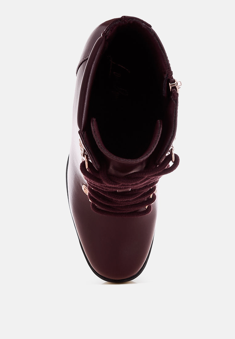 Hamiltons Lace Up Block Heel Boots