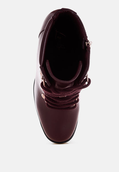 Hamiltons Lace Up Block Heel Boots