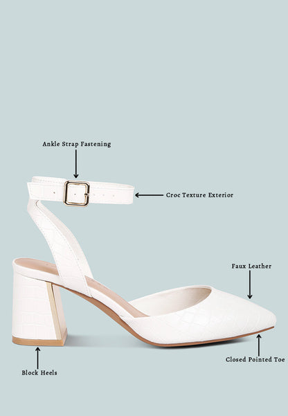 Hyatt Metallic Sling Block Heel Sandals