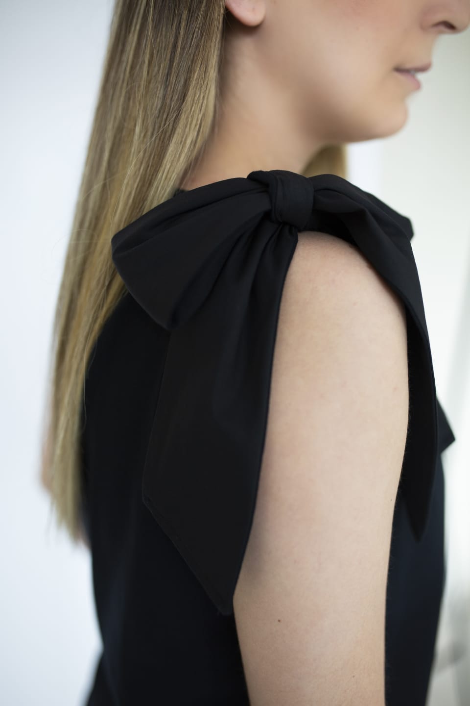 Jersey dress v neck tie shoulder with pockets Premium Quality