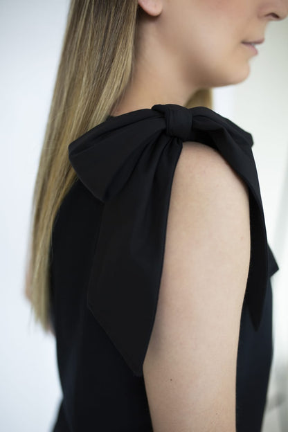 Jersey dress v neck tie shoulder with pockets Premium Quality