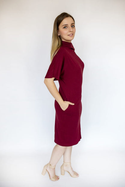 Jersey Dress short sleeve Drapped neck with pockets Premium Quality