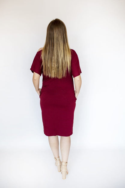 Jersey Dress short sleeve Drapped neck with pockets Premium Quality