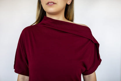 Jersey Dress short sleeve Drapped neck with pockets Premium Quality
