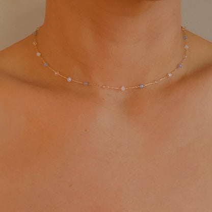 Pastel Water Drop Chain Necklace