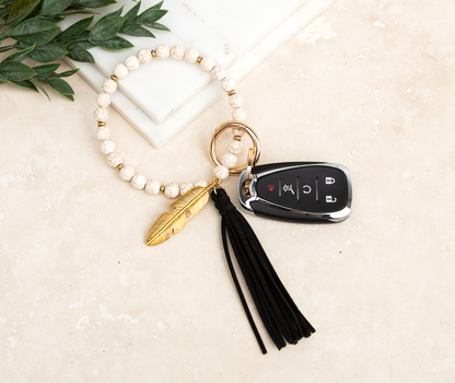 Boho Stone Key Ring Bracelet