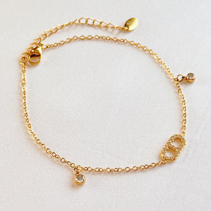 Jewel Drop Dainty Anklet