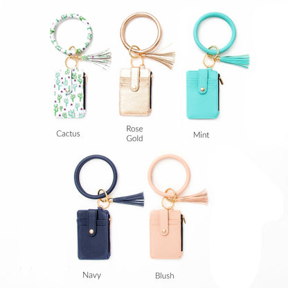 Key Ring ID Wallet Zip Bracelet