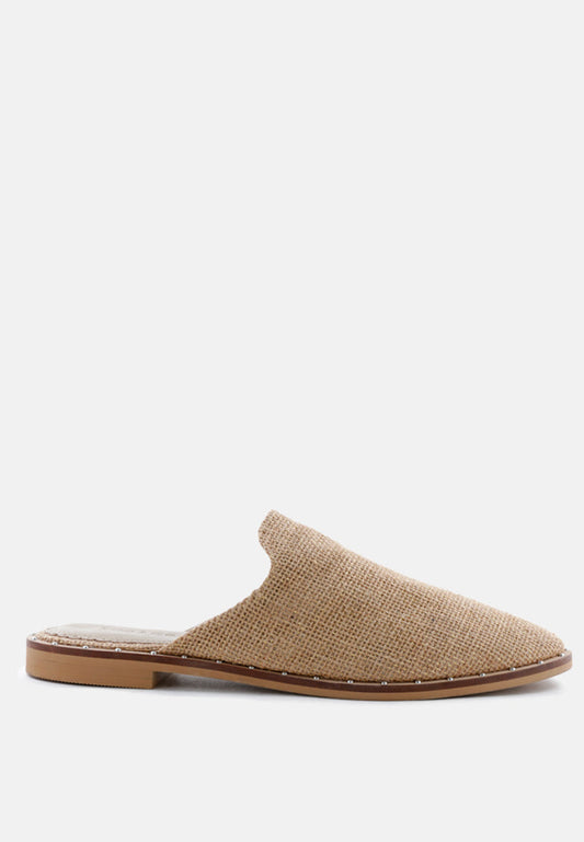 Lia Handcrafted Canvas Mules