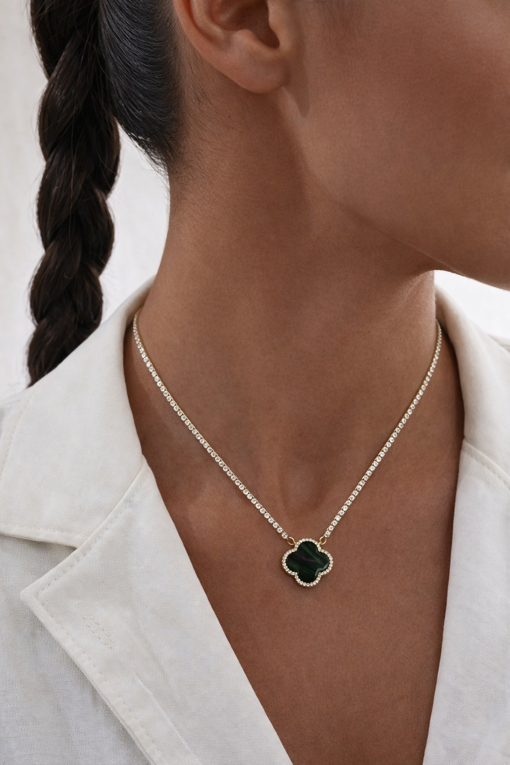 MKF Collection by Mia K. - Clover Chain Necklace
