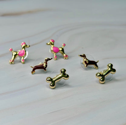 Lovely Fur Friend Earring Set Of 3