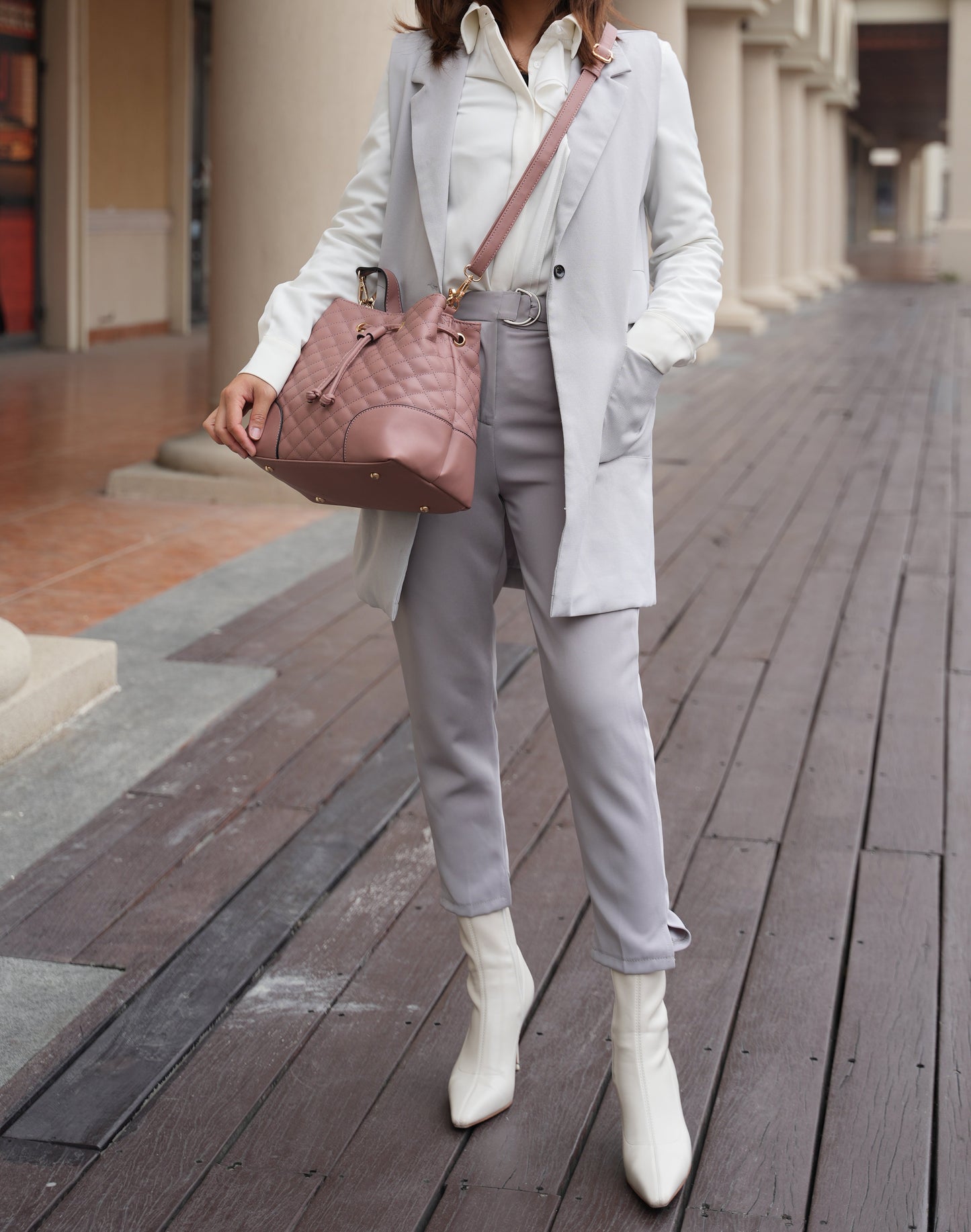 MKF Collection by Mia K. - Wendy 2 PCS Bucket Bag with Wristlet