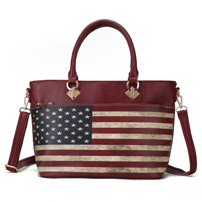 MKF Collection by Mia K. - Lilian Printed Flag Tote Bag