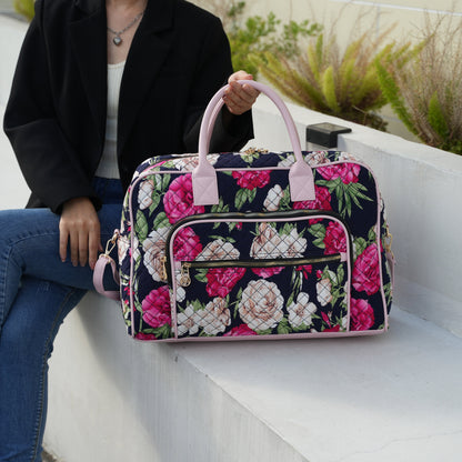 MKF Collection by Mia K. - Zoe Quilted Cotton Weekender and Crossbody Bag