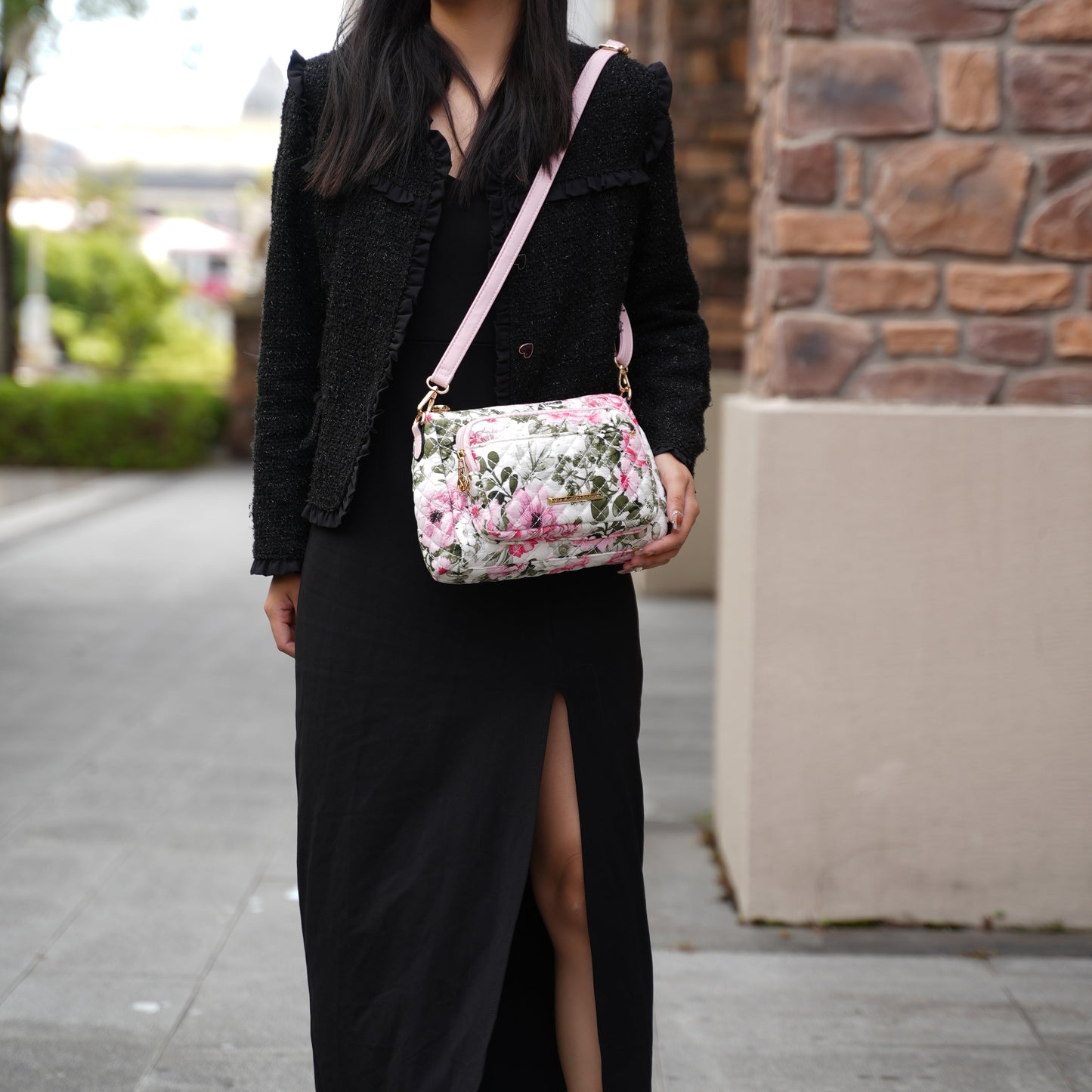 MKF Collection by Mia K. - Zoe Quilted Cotton Weekender and Crossbody Bag