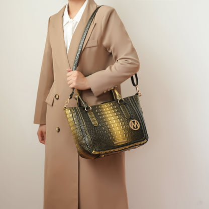 MKF Collection by Mia K. - Bonnie Croc-Embossed Handbag and Set