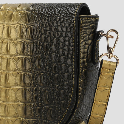 MKF Collection by Mia K. - Amalia Croc-Embossed Crossbody Bag