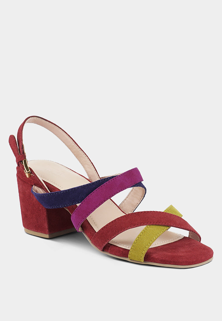 Mon-Lapin Mid Heeled Block Leather Sandal