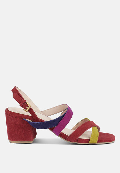 Mon-Lapin Mid Heeled Block Leather Sandal