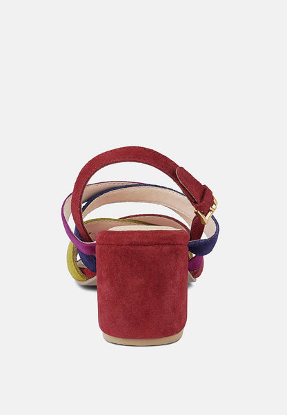 Mon-Lapin Mid Heeled Block Leather Sandal