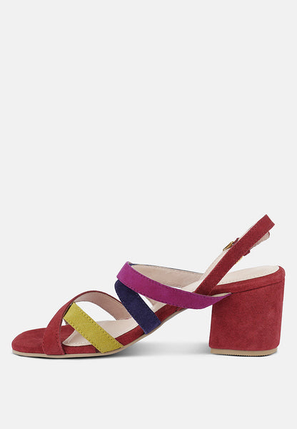 Mon-Lapin Mid Heeled Block Leather Sandal