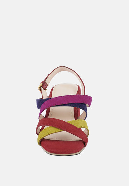 Mon-Lapin Mid Heeled Block Leather Sandal