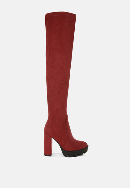 Maple Faux Suede Long Boots