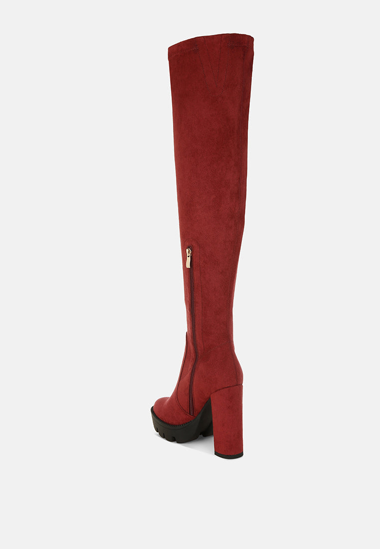 Maple Faux Suede Long Boots