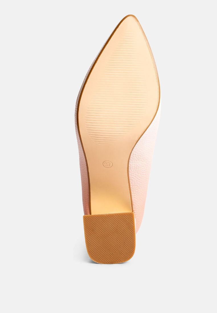 Harlow Metallic Accent Block Heel Pumps