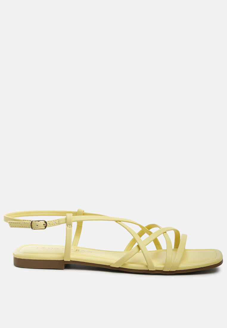 Petal Molly Cuddles Cross Strap Detail Flat Sandals