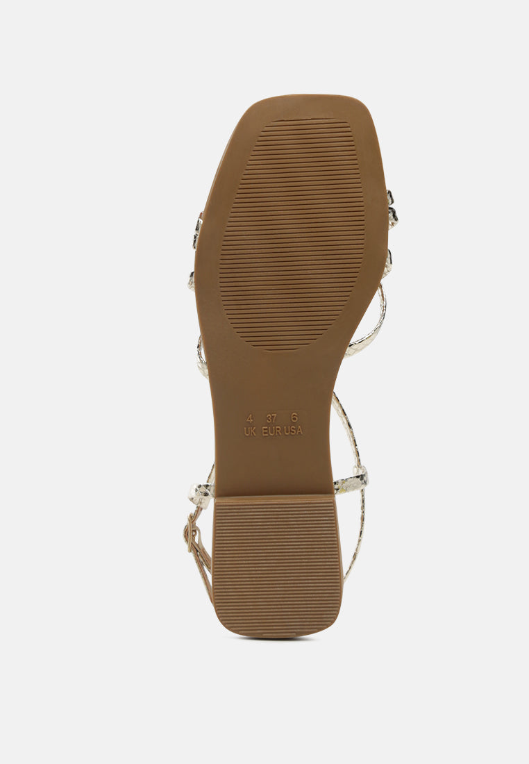 Petal Molly Cuddles Cross Strap Detail Flat Sandals