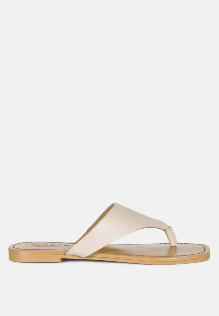 Orofer Soft Leather Luxury Thong Flats