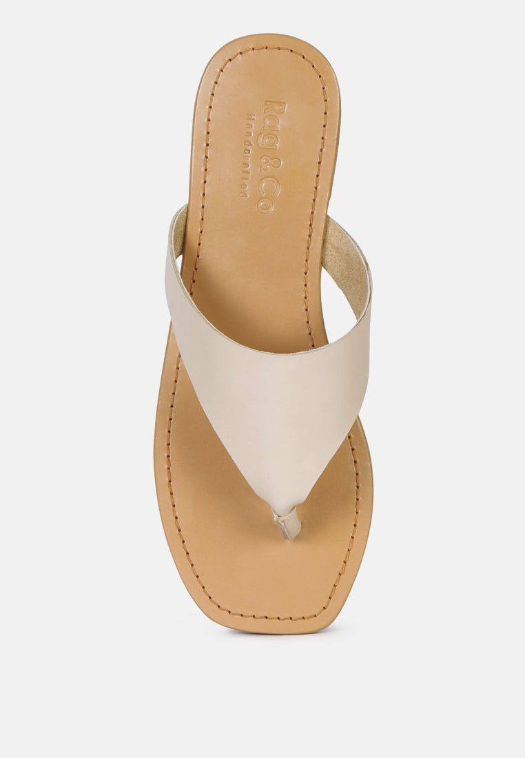 Orofer Soft Leather Luxury Thong Flats