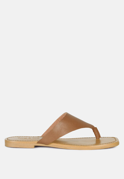 Orofer Soft Leather Luxury Thong Flats