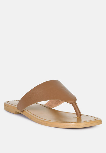 Orofer Soft Leather Luxury Thong Flats