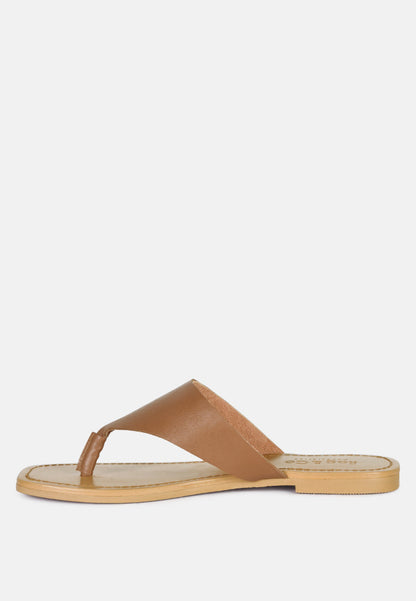 Orofer Soft Leather Luxury Thong Flats