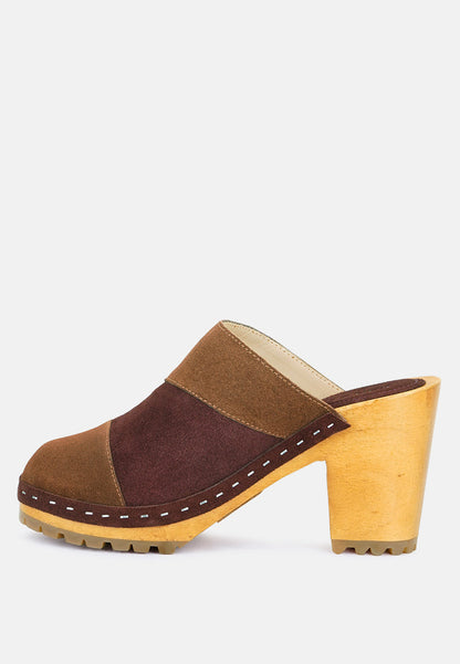 Ochroma Vintage Patchwork Suede Mule Clogs