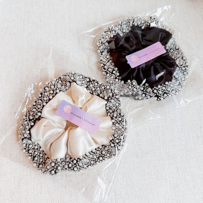 Pearls And Beads Satin Hair Scrunch