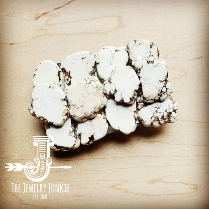 White Turquoise Slab Belt Buckle-Large 902n