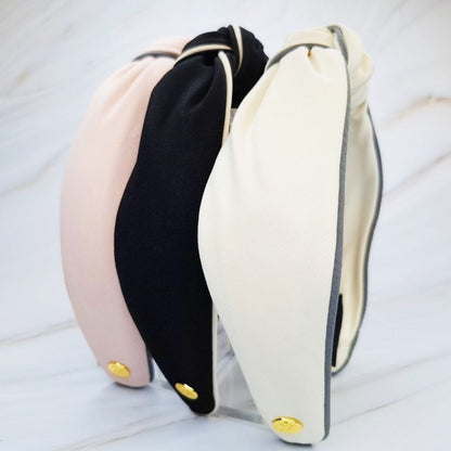 Piped Border Preppy Headband