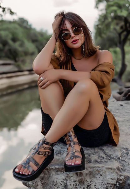 Cruz Gladiator Platform Leather Sandal
