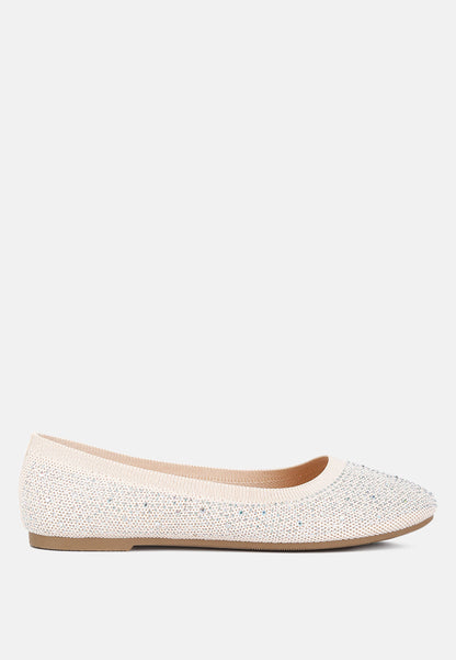 Splash Rhinestones Embellished Ballet Flats