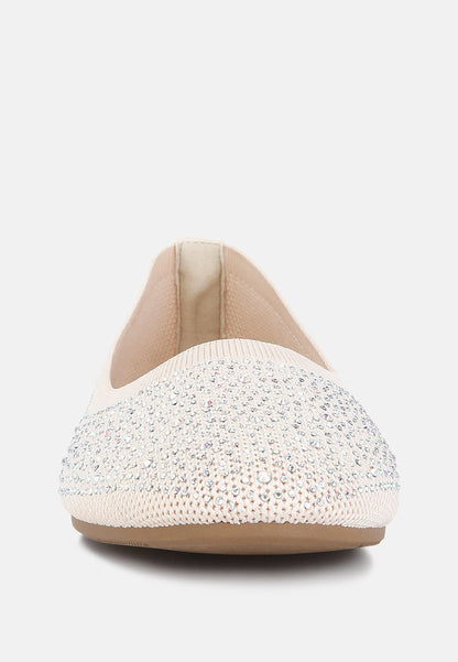 Splash Rhinestones Embellished Ballet Flats