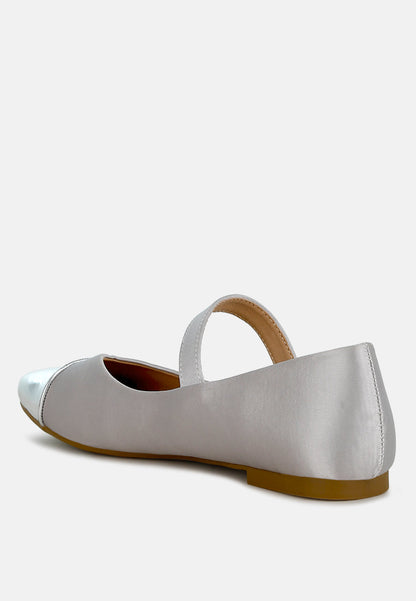 Albi Patent Toe Cap Satin Mary Jane