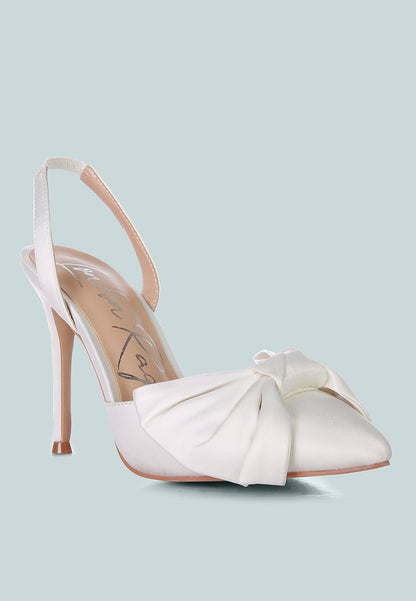Smitten Bow Stiletto Heel Slingback Sandals