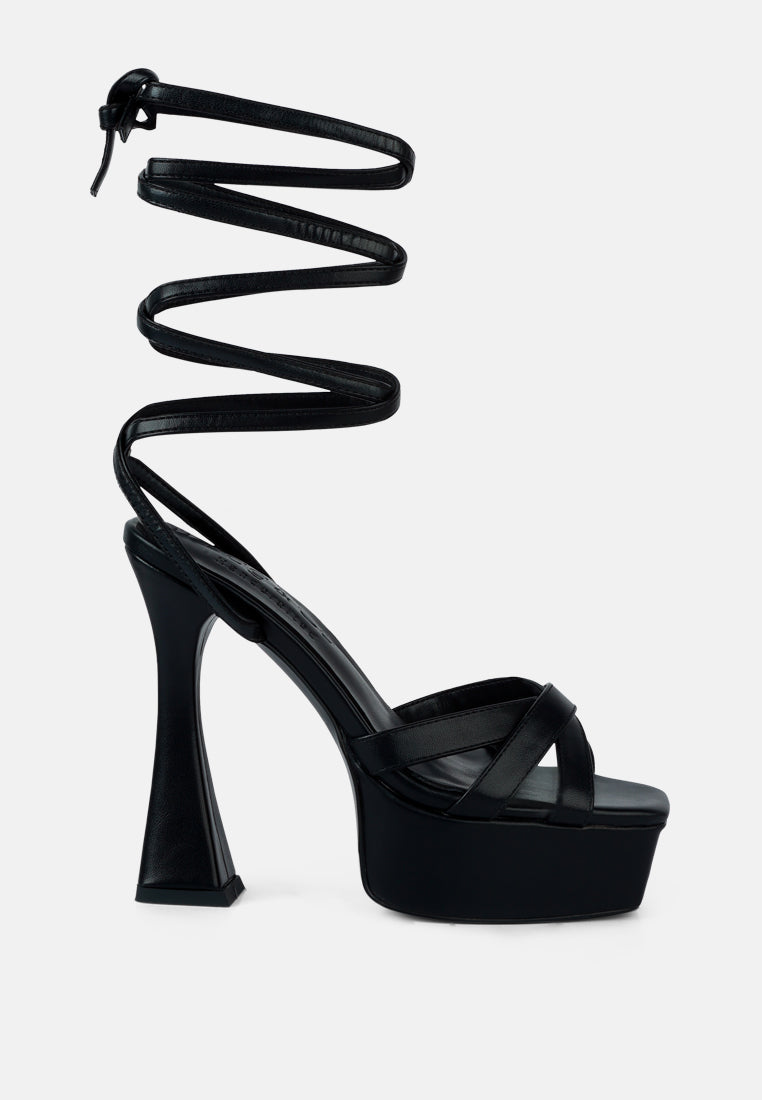Splitsoul Lace Up High Platform Sandal