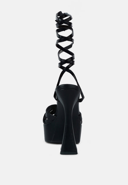 Splitsoul Lace Up High Platform Sandal