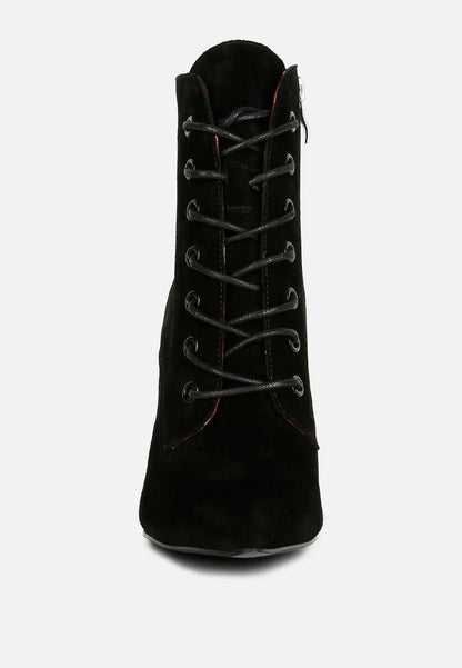 Sulfur Suede Leather Stiletto Ankle Boot