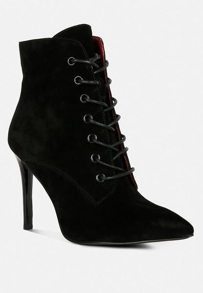 Sulfur Suede Leather Stiletto Ankle Boot