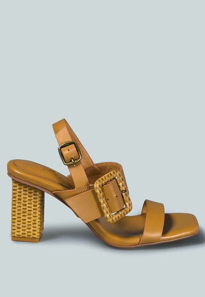 Swift Big Buckle Leather Slingback Sandal